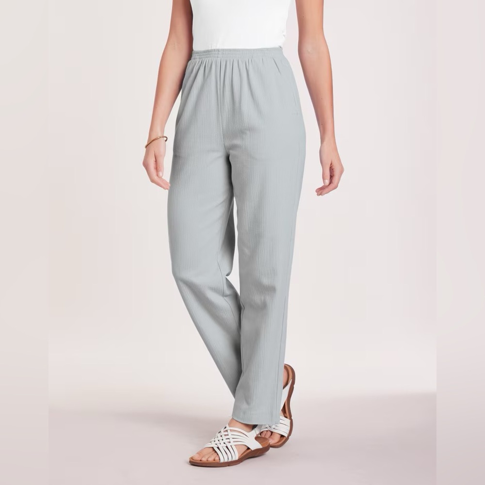 Crinkle Calcutta Cloth Pull-On Pants
